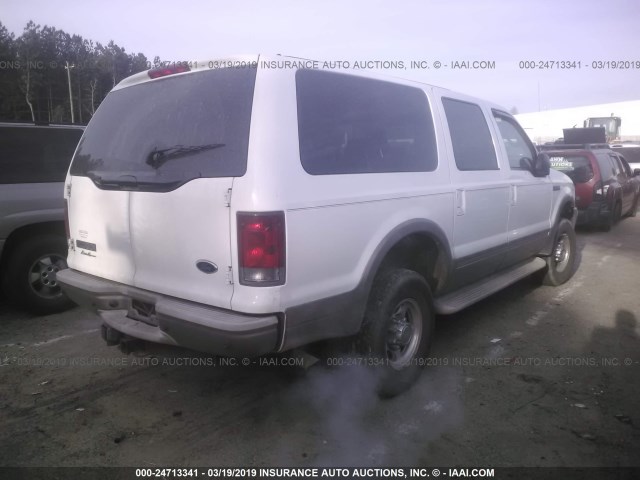 1FMNU45S34ED58421 - 2004 FORD EXCURSION EDDIE BAUER WHITE photo 4