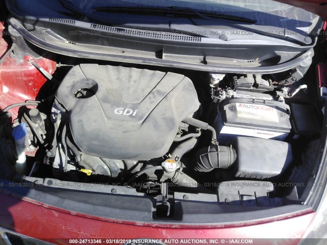 KNADN5A31E6320244 - 2014 KIA RIO EX RED photo 10