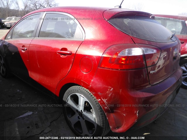 KNADN5A31E6320244 - 2014 KIA RIO EX RED photo 3