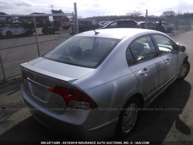 JHMFA36229S013916 - 2009 HONDA CIVIC HYBRID SILVER photo 4