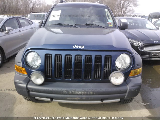 1J4GL38K95W526171 - 2005 JEEP LIBERTY RENEGADE BLUE photo 6