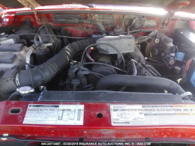 1FTYR10C0XTB01105 - 1999 FORD RANGER RED photo 10