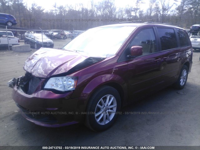 2C4RDGCG1FR658230 - 2015 DODGE GRAND CARAVAN SXT RED photo 2