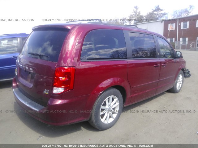 2C4RDGCG1FR658230 - 2015 DODGE GRAND CARAVAN SXT RED photo 4