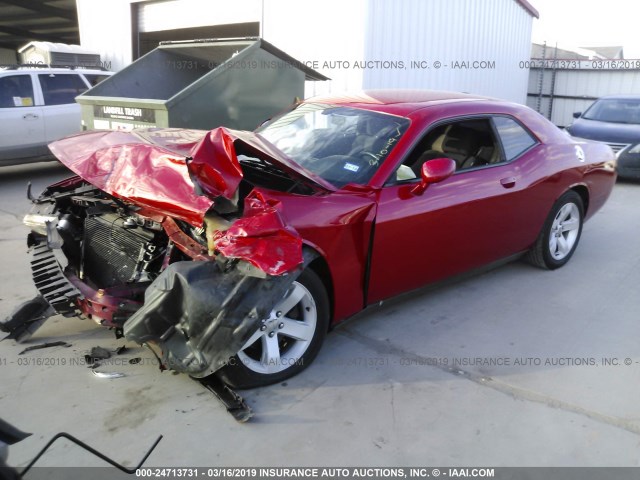 2C3CDYAG4CH105866 - 2012 DODGE CHALLENGER SXT RED photo 2