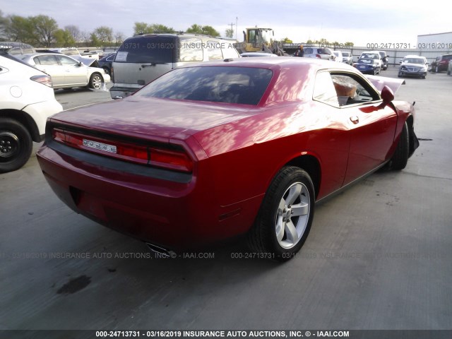 2C3CDYAG4CH105866 - 2012 DODGE CHALLENGER SXT RED photo 4