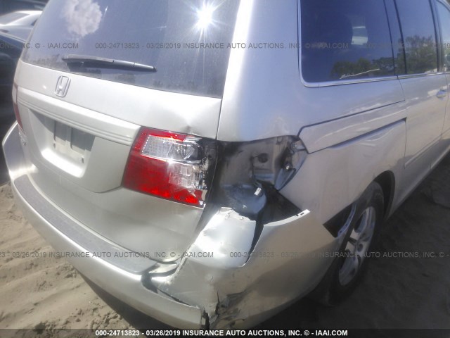 5FNRL386X7B453840 - 2007 HONDA ODYSSEY EXL SILVER photo 6