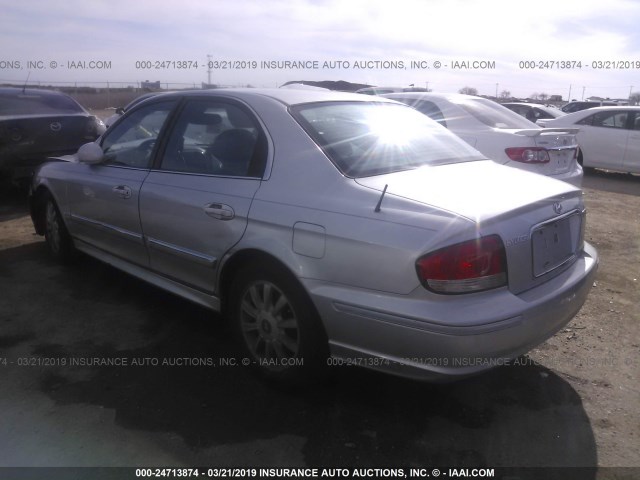 KMHWF35H64A039437 - 2004 HYUNDAI SONATA GLS/LX SILVER photo 3