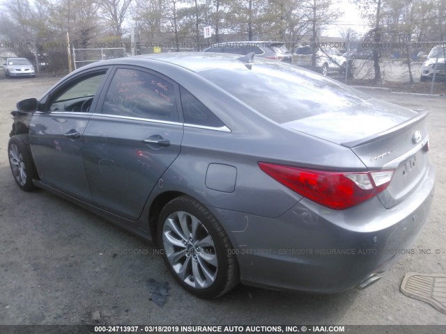 5NPEC4AC5BH083346 - 2011 HYUNDAI SONATA SE/LIMITED GRAY photo 3