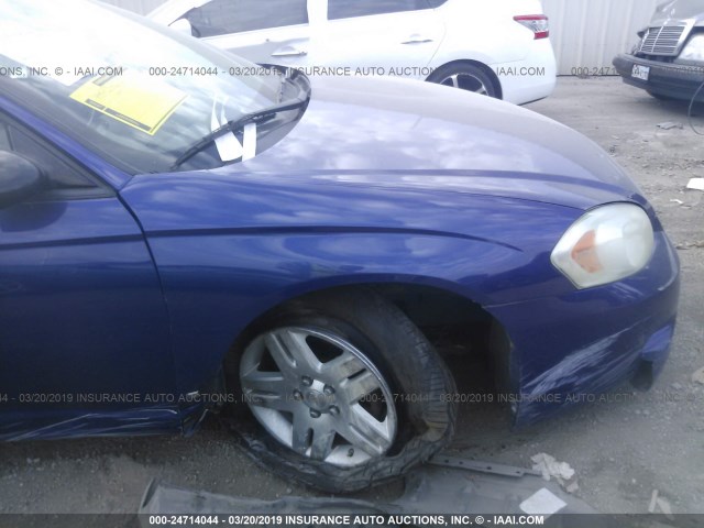 2G1WK15KX79243778 - 2007 CHEVROLET MONTE CARLO LT BLUE photo 6