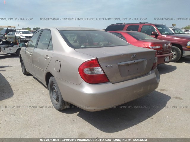 4T1BE32K93U781667 - 2003 TOYOTA CAMRY LE/XLE/SE GOLD photo 3