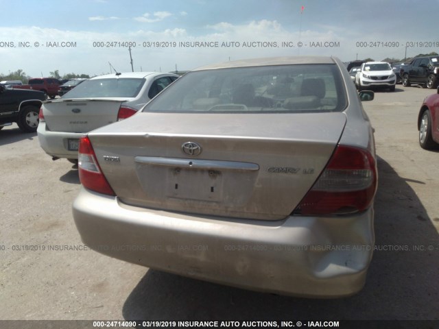 4T1BE32K93U781667 - 2003 TOYOTA CAMRY LE/XLE/SE GOLD photo 6