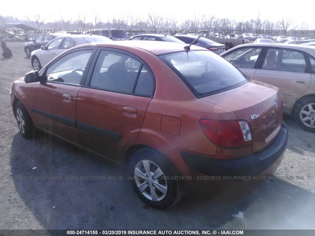 KNADE123686401669 - 2008 KIA RIO LX/SX ORANGE photo 3