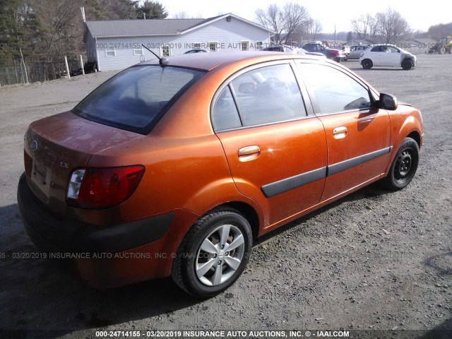 KNADE123686401669 - 2008 KIA RIO LX/SX ORANGE photo 4