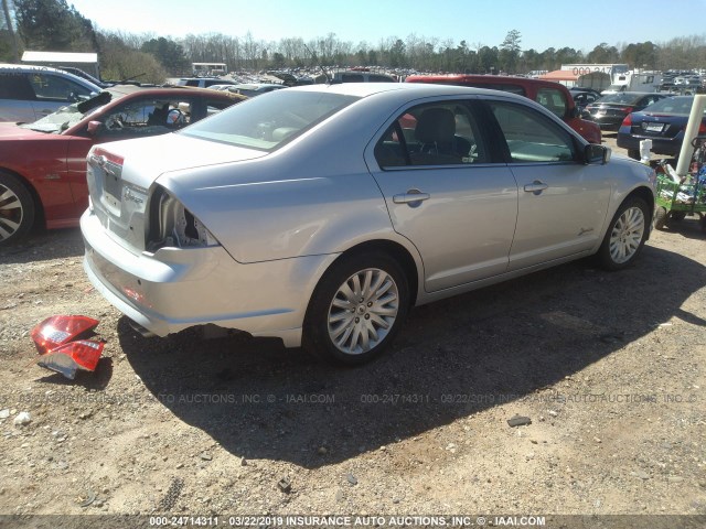 3FADP0L37CR276673 - 2012 FORD FUSION HYBRID SILVER photo 4