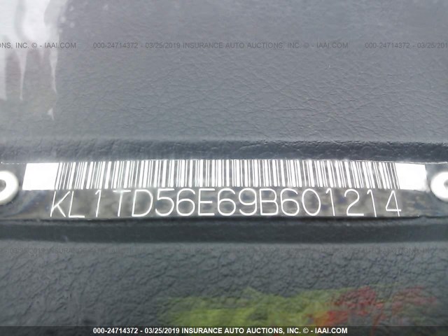 KL1TD56E69B601214 - 2009 CHEVROLET AVEO LS/LT Көк фото 9