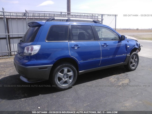 JA4LX41G73U028865 - 2003 MITSUBISHI OUTLANDER XLS BLUE photo 4