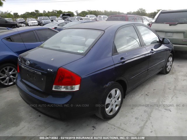 KNAFE121475382762 - 2007 KIA SPECTRA EX/LX BLUE photo 4