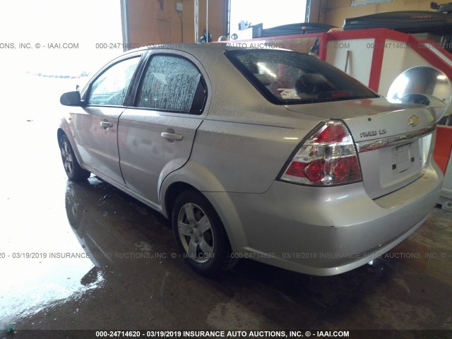 KL1TD56638B084252 - 2008 CHEVROLET AVEO LS SILVER photo 3