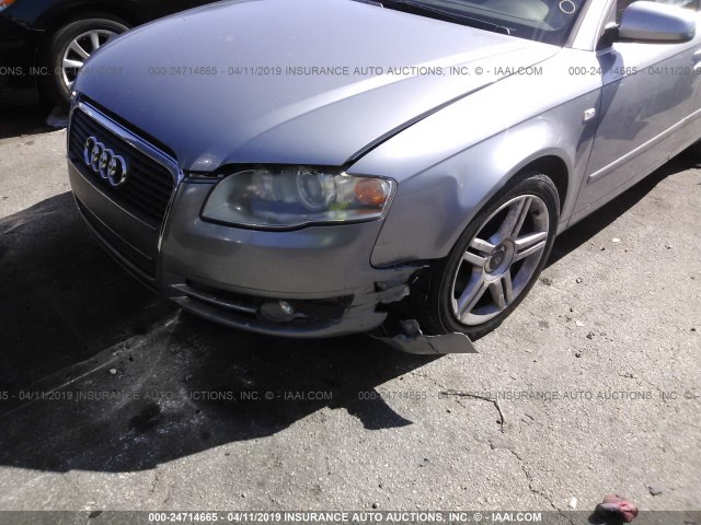 WAUAF78E07A045145 - 2007 AUDI A4 2/TURBO SILVER photo 6