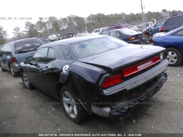 2C3CDYAG6EH233920 - 2014 DODGE CHALLENGER SXT BLACK photo 3