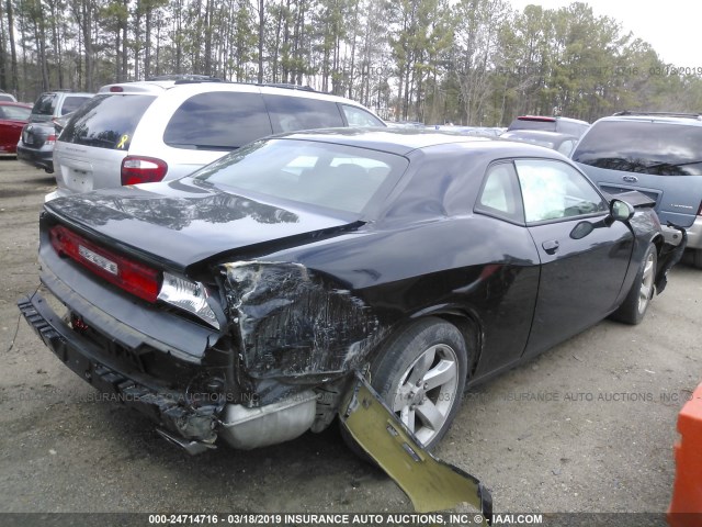 2C3CDYAG6EH233920 - 2014 DODGE CHALLENGER SXT BLACK photo 4