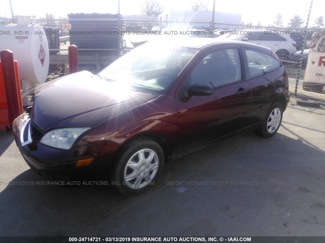 1FAFP31N37W130031 - 2007 FORD FOCUS ZX3/S/SE/SES MAROON photo 2