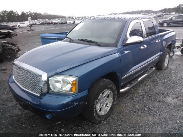 1D7HE48N26S616863 - 2006 DODGE DAKOTA QUAD SLT BLUE photo 2