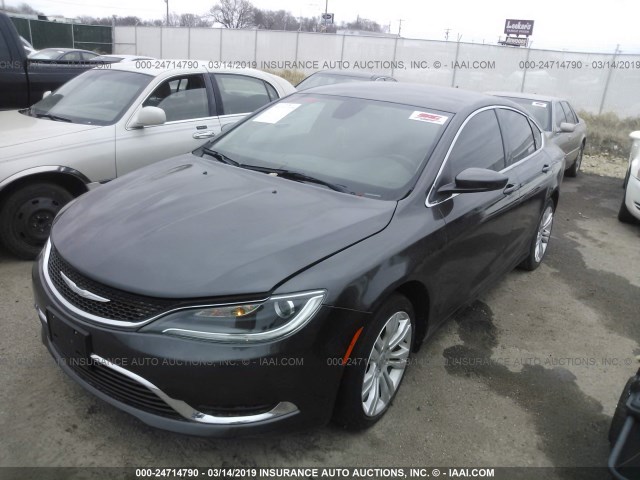 1C3CCCAB3FN651614 - 2015 CHRYSLER 200 GRAY photo 2