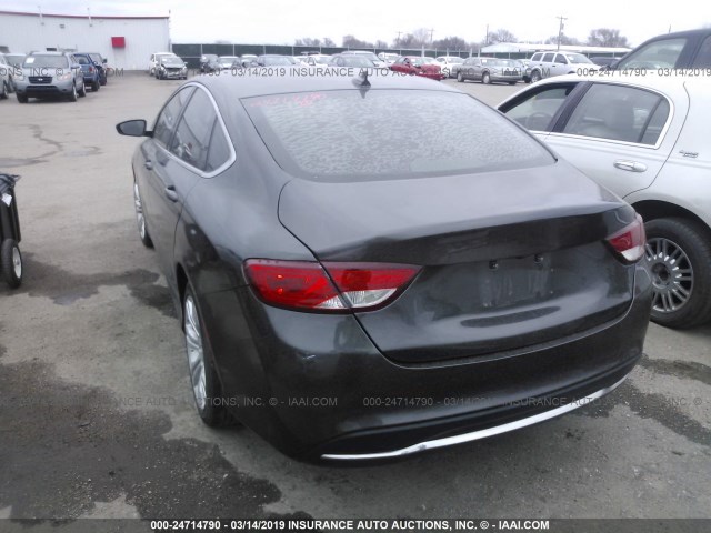 1C3CCCAB3FN651614 - 2015 CHRYSLER 200 GRAY photo 3