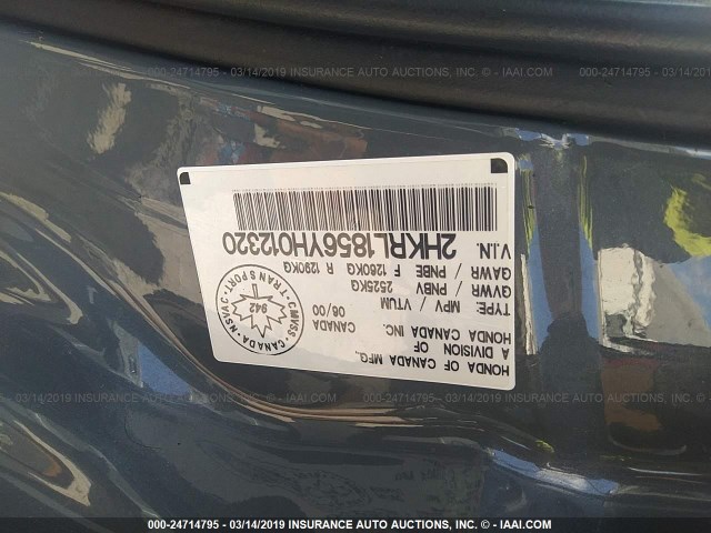 2HKRL1856YH012320 - 2000 HONDA ODYSSEY LX GRAY photo 9