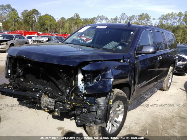 1GNSKHKC0KR178022 - 2019 CHEVROLET SUBURBAN K1500 LT BLUE photo 2