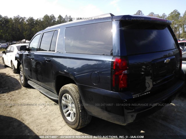 1GNSKHKC0KR178022 - 2019 CHEVROLET SUBURBAN K1500 LT BLUE photo 3