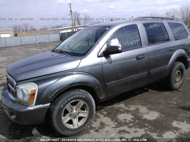 1D4HB48N46F160041 - 2006 DODGE DURANGO SLT GRAY photo 2