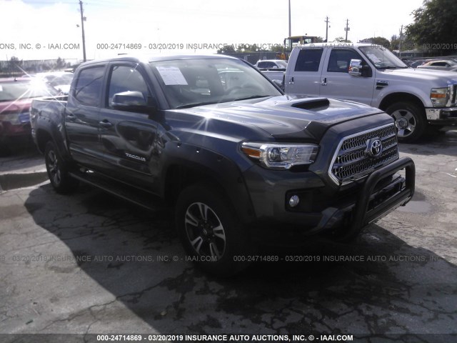 3TMAZ5CN7HM026831 - 2017 TOYOTA TACOMA DBL CAB/SR5/TRD SPORT/OR GRAY photo 1