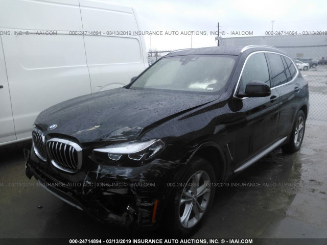 5UXTR7C52KLF28466 - 2019 BMW X3 SDRIVE30I BLACK photo 2