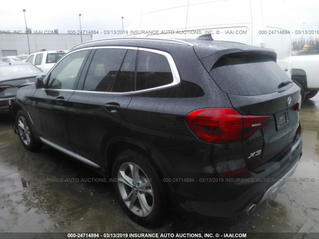 5UXTR7C52KLF28466 - 2019 BMW X3 SDRIVE30I BLACK photo 3