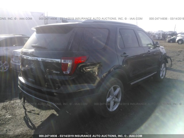 1FM5K8D86HGD14829 - 2017 FORD EXPLORER XLT BLACK photo 4