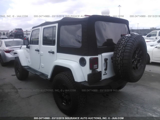 1C4BJWEG8FL557213 - 2015 JEEP WRANGLER UNLIMITE SAHARA WHITE photo 3