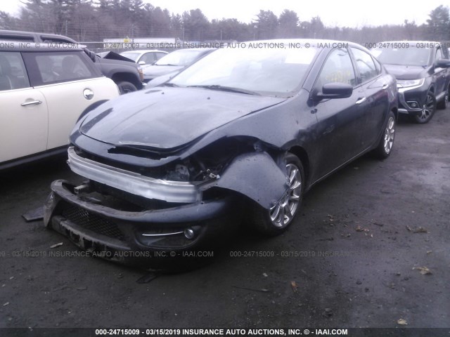 1C3CDFCH1DD135500 - 2013 DODGE DART LIMITED/R/T BLACK photo 2