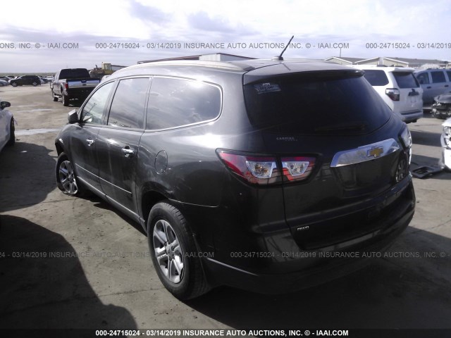 1GNKVFED6EJ127563 - 2014 CHEVROLET TRAVERSE LS BLACK photo 3