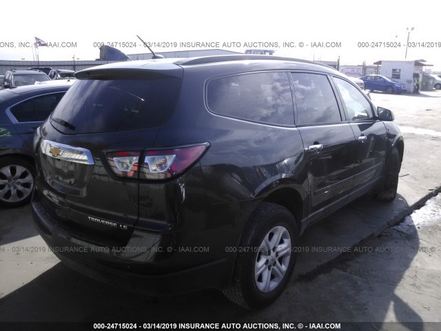 1GNKVFED6EJ127563 - 2014 CHEVROLET TRAVERSE LS BLACK photo 4