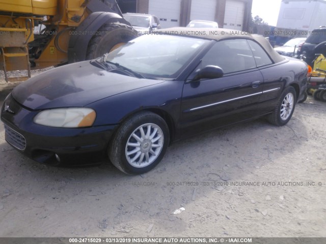 1C3EL55R32N165939 - 2002 CHRYSLER SEBRING LXI Dark Blue photo 2