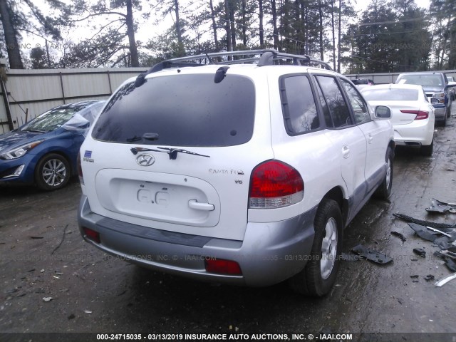 KM8SC13D16U098926 - 2006 HYUNDAI SANTA FE GLS/LIMITED WHITE photo 4