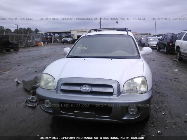 KM8SC13D16U098926 - 2006 HYUNDAI SANTA FE GLS/LIMITED WHITE photo 6