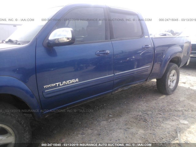 5TBDT44116S521715 - 2006 TOYOTA TUNDRA DOUBLE CAB SR5 BLUE photo 6