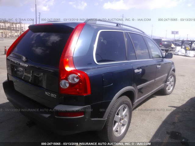 YV1CY59H141101683 - 2004 VOLVO XC90 BLUE photo 4