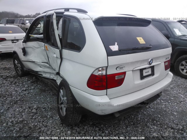 5UXFA135X6LY27708 - 2006 BMW X5 3.0I WHITE photo 3