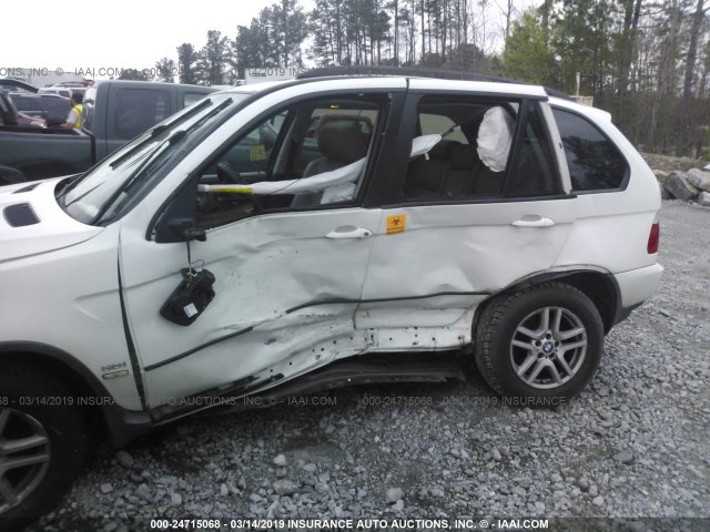 5UXFA135X6LY27708 - 2006 BMW X5 3.0I WHITE photo 6