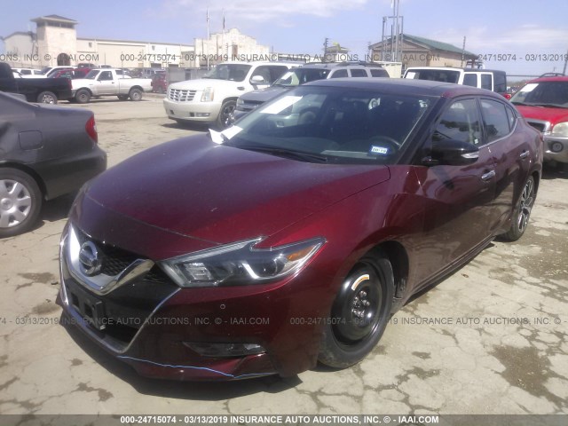 1N4AA6APXHC443529 - 2017 NISSAN MAXIMA 3.5S/SV/SL/SR/PLAT MAROON photo 2